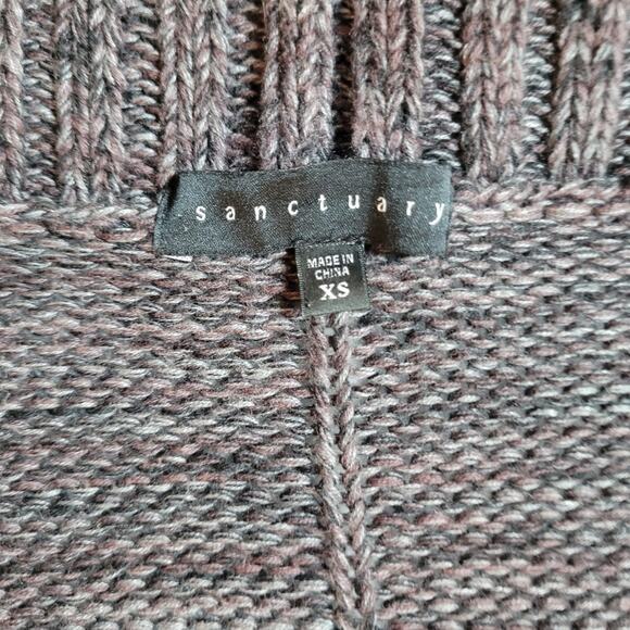 Sanctuary Womens Vest XS Sleeveless Knit Gray Fringe Long Open Shawl Collar Boho - Picture 5 of 7